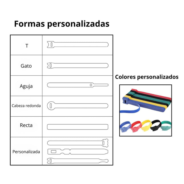 cinatex Cintas de gancho y bucle Bridas de velcro reutilizables de doble cara – Personalizables
