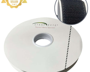 StrapRyte Cintas de gancho y bucle 16 mm / Negro / Gancho (Macho) Cinta tipo velcro adhesivo StrapRyte® - Hotmelt Pro (Extrafuerte)
