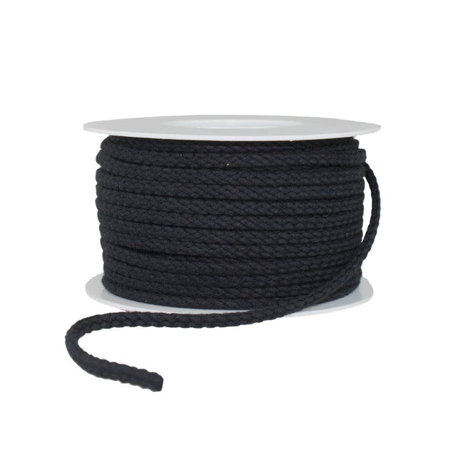 StrapRyte cordón Negro Cordón de algodón trenzado de 5 mm StrapRyte® - 25 metros
